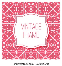 Graphic design vintage frame. Abstract outline patterns. Vector illustration.