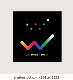 Graphic design of W. Creativity of keyboard design with black background. Abbreviations