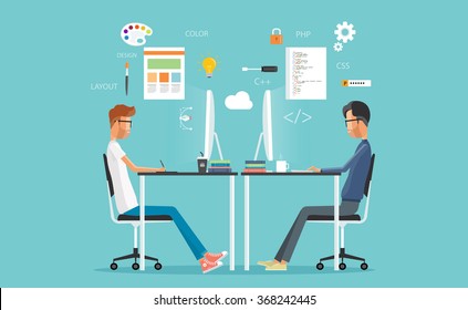 graphic design and  web  developer working on workplace.  develop for website and application.programming.business character.programmer.web creative design .web coding
