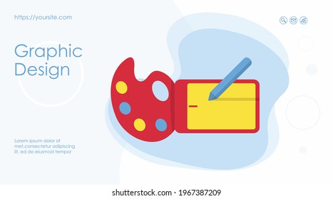 Graphic design web page or banner flat template