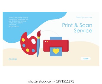 Graphic design web page or banner flat template