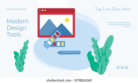 Graphic design web page or banner flat template
