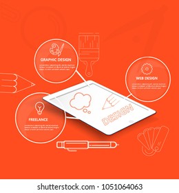 Graphic Design , Webdesign And Freeance Concept. 