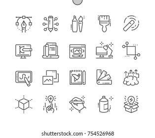 Graphic Design Well-crafted Pixel Perfect Vector Thin Line Icons 30 2x Grid for Web Graphics and Apps. Simple Minimal Pictogram