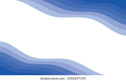 graphic design of white background with blue wave variations