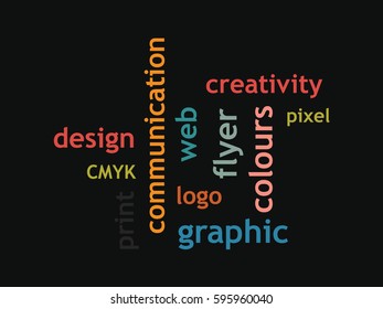 graphic design word collage vector illustration