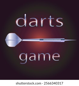 
graphic design with the word "darts". Under the word silver dart. The background is dark purple. The overall design is simple and modern.