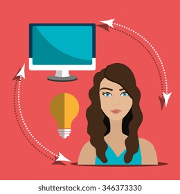 Graphic design work occupation, vector illustration eps10