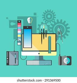 graphic design, work place