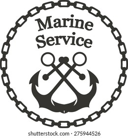 Graphic Design for Yachting Marine Service Business. Vector illustration