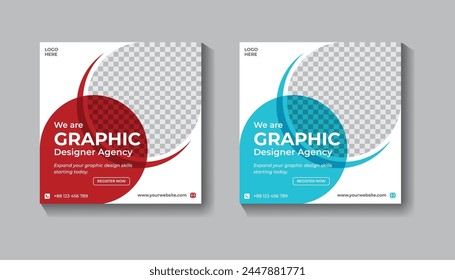 Graphic designer agency social media post template