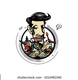 Graphic Designer - Art director - Freelancer,  Flat vector cartoon illustration