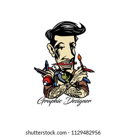 Graphic Designer - Art director - Freelancer,  Flat vector cartoon illustration