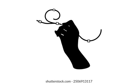 graphic designer, black isolated silhouette