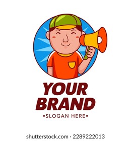 Graphic Designer Cartoon Character Logo Vector Template
