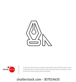 Graphic designer curve Node Icon - Vector Illustration - Flat pictogram icon