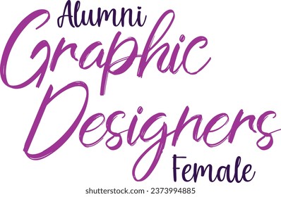 Graphic Designer Female Alumni Vector Illustration Typgraphy Design