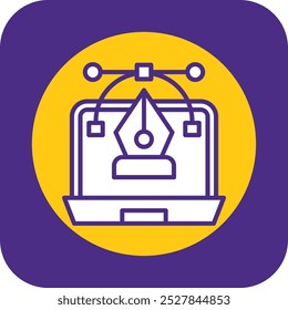 Graphic Designer Filled Curve Vector Icon Design