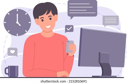 Graphic designer flat design illustration