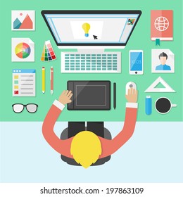 Graphic designer - flat style