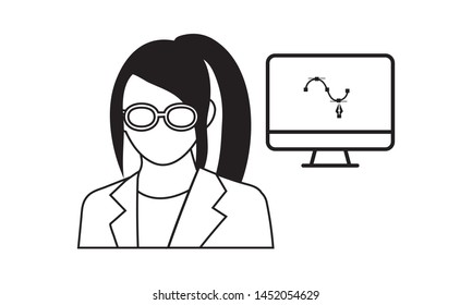 graphic designer, freelance career - vector