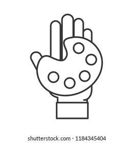 graphic designer hand with palette color