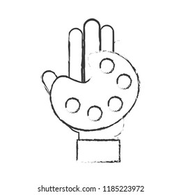 graphic designer hand with palette color