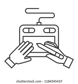 graphic designer hands with tablet digital pen