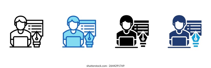 Graphic Designer icon Multi Style Vector Illustration