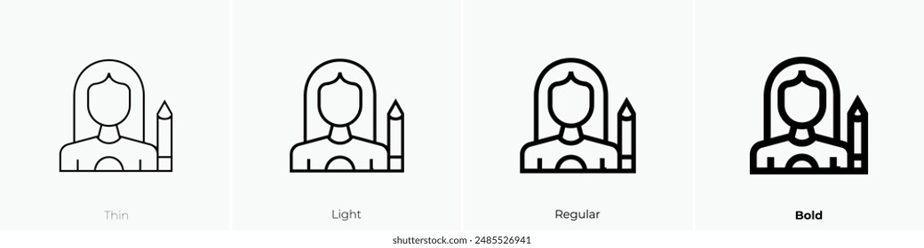 graphic designer icon. Thin, Light Regular And Bold style design isolated on white background