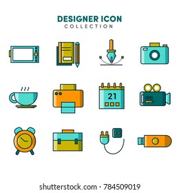 Graphic designer icon vector collection