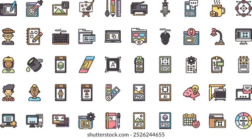 Graphic designer icons High-Quality Vector Icons Collection with Editable Stroke. Ideal for Professional and Creative Projects.