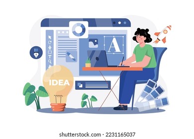 Graphic Designer Illustration concept on white background