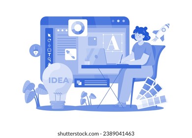Graphic Designer Illustration concept on a white background
