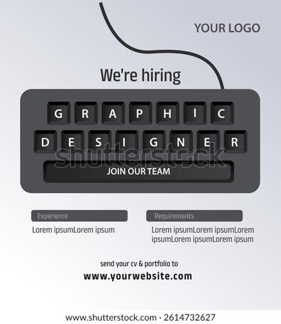 graphic designer job vacancy poster. vector illustration. job recruitment abstract 
