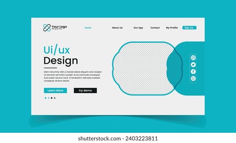 Graphic designer landing page web ui design template