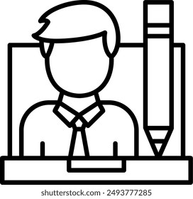 Graphic Designer Line Vector Icon Design