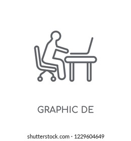 Graphic designer linear icon. Modern outline Graphic designer logo concept on white background from Professions collection. Suitable for use on web apps, mobile apps and print media.