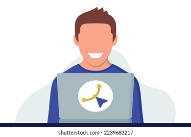Graphic Designer Man With Laptop Vectorart