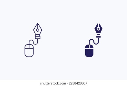 Graphic designer, Pen tool illustration icon