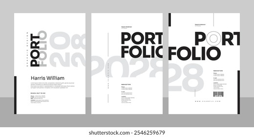 Modelo de capa de portfólio do designer gráfico