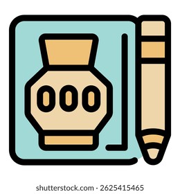 Graphic designer sketching an ancient greek vase using a graphics tablet and pencil, showcasing the process of digital art creation