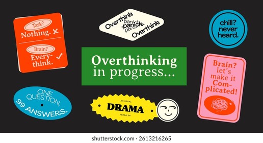 Graphic designer sticker pack. Self-motivation patches. Set of cool sticker pack vector illustration. Cool patches pack. Daily work affirmation sticker. Vibrant patch.