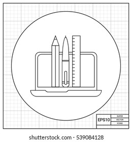 Graphic Designer Tools Line Icon