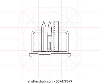 Graphic Designer Tools Line Icon