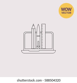 Graphic Designer Tools Line Icon