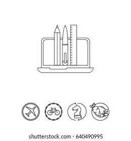Graphic Designer Tools Line Icon