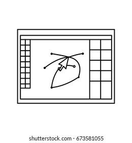 graphic designer tools line icon