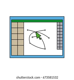 graphic designer tools line icon