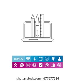 Graphic Designer Tools Line Icon